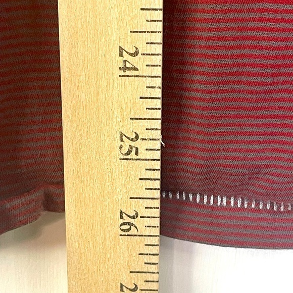 John Varvatos Maroon and Grey Striped Collared Short Sleeve Size Small - Picture 9 of 12